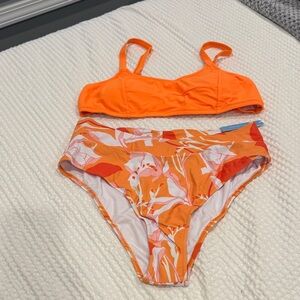 Popvil Retro Orange Bikini Set